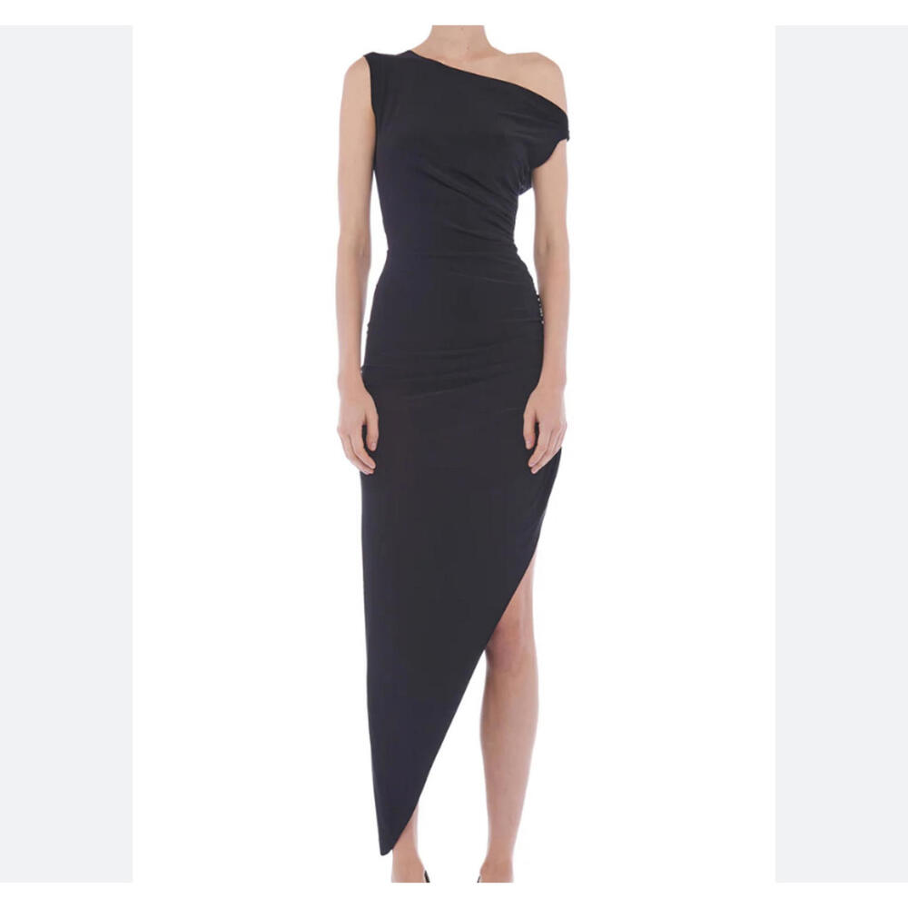 NORMA KAMALI black back to basics midi dress sz L